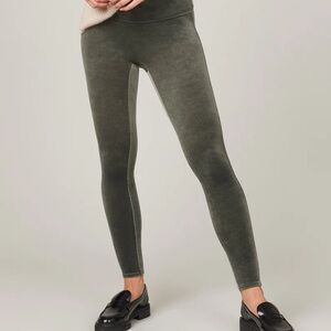 Spanx Green Velour Velvet Core Shaping Leggings